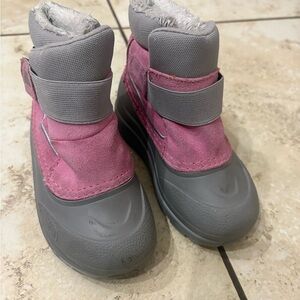 Kids Pink and Gray Winter Boots